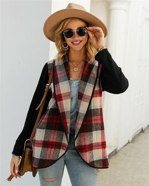 women's jackets 2021 fashion women plaid print coats long sleeve female sweater cardigan coat jacket, Black;brown
women's jackets 2021 fashion women plaid print coats long sleeve female sweater cardigan coat jacket, Black;brown