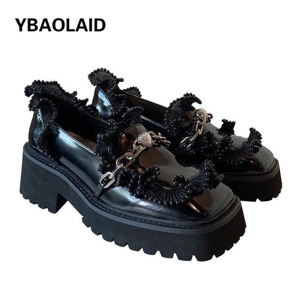 dress shoes square-toe pearl chain loafers 2021 british style thick bottom increased japanese lace shallow mouth trend single, Black
dress shoes square-toe pearl chain loafers 2021 british style thick bottom increased japanese lace shallow mouth trend single, Black