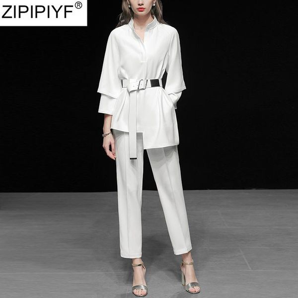two piece dress 2021 spring blazer woman elegant turn down collar long sleeve notched irregular &ankle-length wide leg pant sets, White
two piece dress 2021 spring blazer woman elegant turn down collar long sleeve notched irregular &ankle-length wide leg pant sets, White