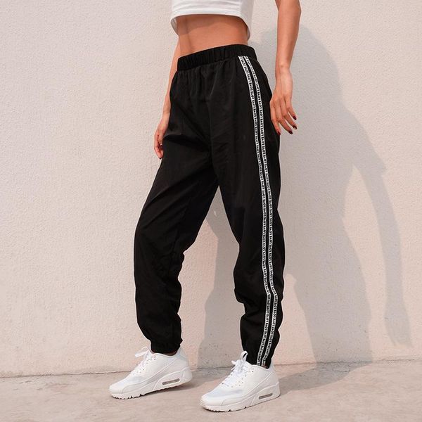 women's pants & capris 2021 summer patchwork striped letter long women black casual fashion harem elastic high waist sweatpants, Black;white
women's pants & capris 2021 summer patchwork striped letter long women black casual fashion harem elastic high waist sweatpants, Black;white