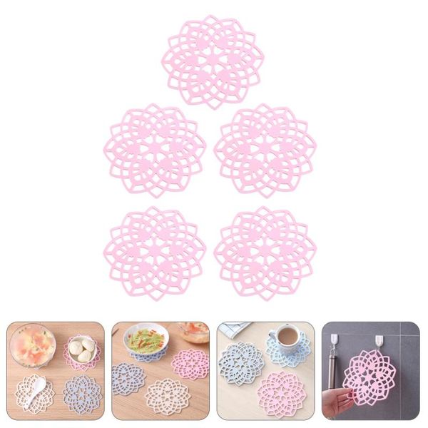 mats & pads 5pcs hollow heat insulation pad non-slip place mat pure color tpr 
mats & pads 5pcs hollow heat insulation pad non-slip place mat pure color tpr