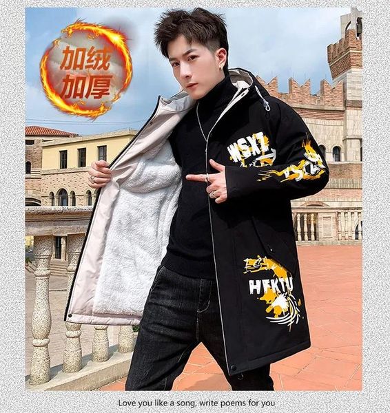 men's jackets winter coat mid-length plus fleece youth jacket windbreaker warm trendy outfit, Black;brown
men's jackets winter coat mid-length plus fleece youth jacket windbreaker warm trendy outfit, Black;brown