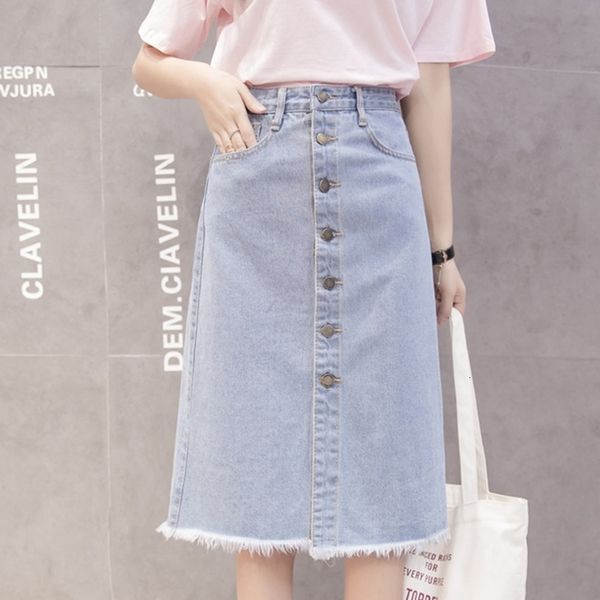 flectit button front midi denim for women casual high waist fray hem with pocket knee length jeans skirt female * 210323, Black
flectit button front midi denim for women casual high waist fray hem with pocket knee length jeans skirt female * 210323, Black