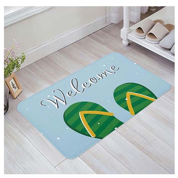 indoor doormat low pile welcome mat - summer cartoon green flip flop sponge rounded corners shoes scraper rugs for entrance b carpets
indoor doormat low pile welcome mat - summer cartoon green flip flop sponge rounded corners shoes scraper rugs for entrance b carpets