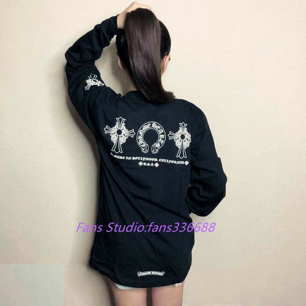chrome ch tide brand crosin new classic hearts horseshoe double cross long sleeve t-shirt bottom shirt for, Black
chrome ch tide brand crosin new classic hearts horseshoe double cross long sleeve t-shirt bottom shirt for, Black