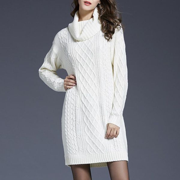 casual dresses fashion tide autumn and winter temperament women loose plus solid color high collar long knit dress tc712, Black;gray
casual dresses fashion tide autumn and winter temperament women loose plus solid color high collar long knit dress tc712, Black;gray