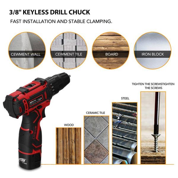 professiona electric drills 18v multifunctional cordless drill lithium battery wireless rechargeable hand brush motor home diy power tools
professiona electric drills 18v multifunctional cordless drill lithium battery wireless rechargeable hand brush motor home diy power tools