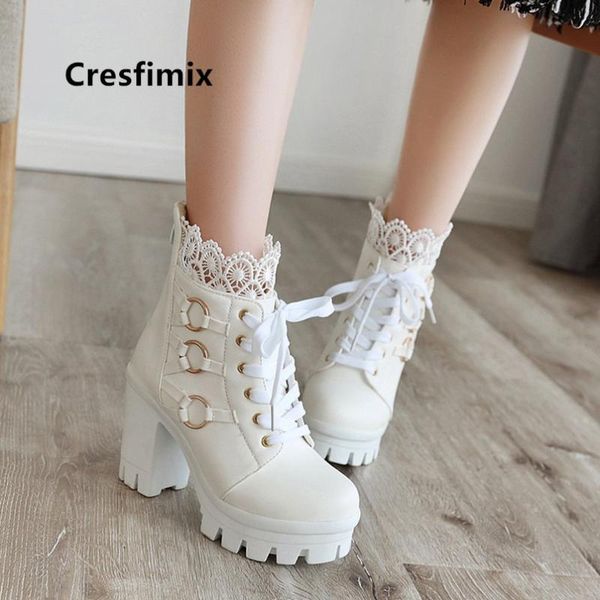 boots women fashion sweet white pu leather heel lace up female casual cool plus size black winter e6089
boots women fashion sweet white pu leather heel lace up female casual cool plus size black winter e6089