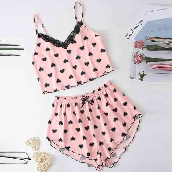 print lovely home suit women sleepwear summer v neck pajamas for girls cotton pijama femme spaghetti strap loose nightie, Black;red
print lovely home suit women sleepwear summer v neck pajamas for girls cotton pijama femme spaghetti strap loose nightie, Black;red