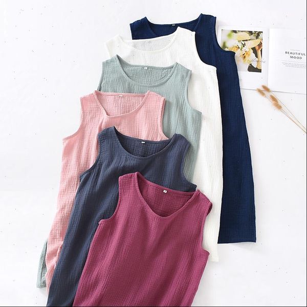 summer cotton crepe night women sleepwear dress sleeveless wear loose solid nightwear home sleepshirts vest skirts, Black;red
summer cotton crepe night women sleepwear dress sleeveless wear loose solid nightwear home sleepshirts vest skirts, Black;red
