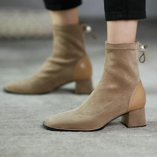 boots retro square toe women's office patchwork genuine leather thick heels shoes woman autumn winter working basic ankle, Black
boots retro square toe women's office patchwork genuine leather thick heels shoes woman autumn winter working basic ankle, Black
