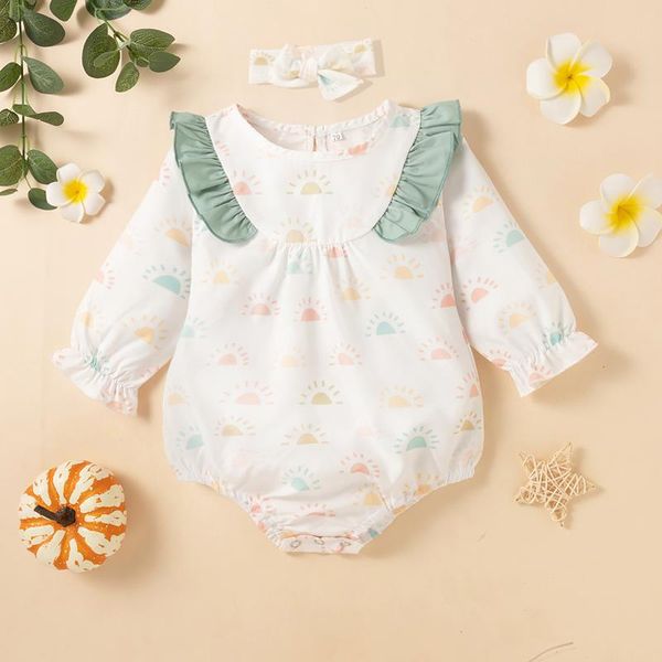rompers autumn infant baby girls sun printed bodysuits long sleeve ruffles jumpsuit with headband toddler casual clothes, Blue
rompers autumn infant baby girls sun printed bodysuits long sleeve ruffles jumpsuit with headband toddler casual clothes, Blue