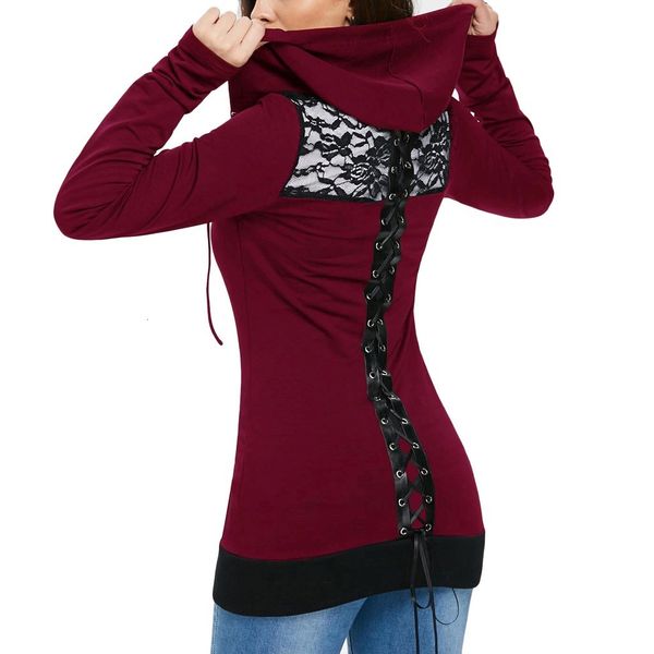 women hoodie backprint lace fashion hoodies elegant decoration drawstring hooded red clothes autumn and winter sudaderas con capucha, Black
women hoodie backprint lace fashion hoodies elegant decoration drawstring hooded red clothes autumn and winter sudaderas con capucha, Black