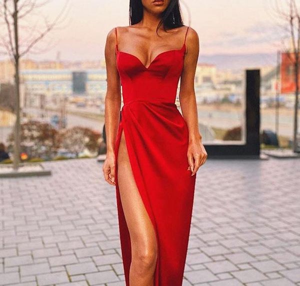 casual dresses fashion woman dress tight sleeveless sling solid color pleated split evening party for women clothes summer, Black;gray
casual dresses fashion woman dress tight sleeveless sling solid color pleated split evening party for women clothes summer, Black;gray