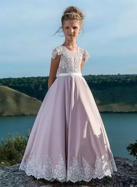 pink satin flower girl dresses party sleeveless applique dress lace first holy communion get together dresses, White;blue
pink satin flower girl dresses party sleeveless applique dress lace first holy communion get together dresses, White;blue