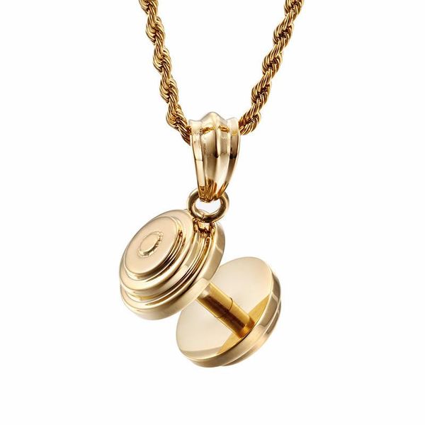 fashion dumbbell necklace for men unique stainless steel gold black pendant rock drop jewelry necklaces, Silver
fashion dumbbell necklace for men unique stainless steel gold black pendant rock drop jewelry necklaces, Silver