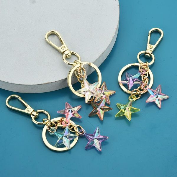 keychains acrylic colorful five-pointed star three-piece keychain pendant, Silver
keychains acrylic colorful five-pointed star three-piece keychain pendant, Silver