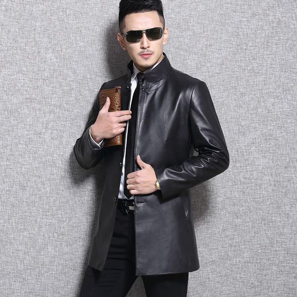 men's leather & faux ayusnue genuine jacket men long sheepskin coat spring autumn slim windbreaker real jackets l16c3105 kj2243, Black
men's leather & faux ayusnue genuine jacket men long sheepskin coat spring autumn slim windbreaker real jackets l16c3105 kj2243, Black