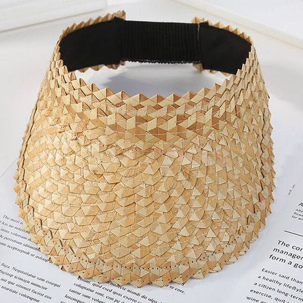women summer handmade woven raffia straw sun visor hat empty wide brim uv protection beach cap, Blue;gray
women summer handmade woven raffia straw sun visor hat empty wide brim uv protection beach cap, Blue;gray
