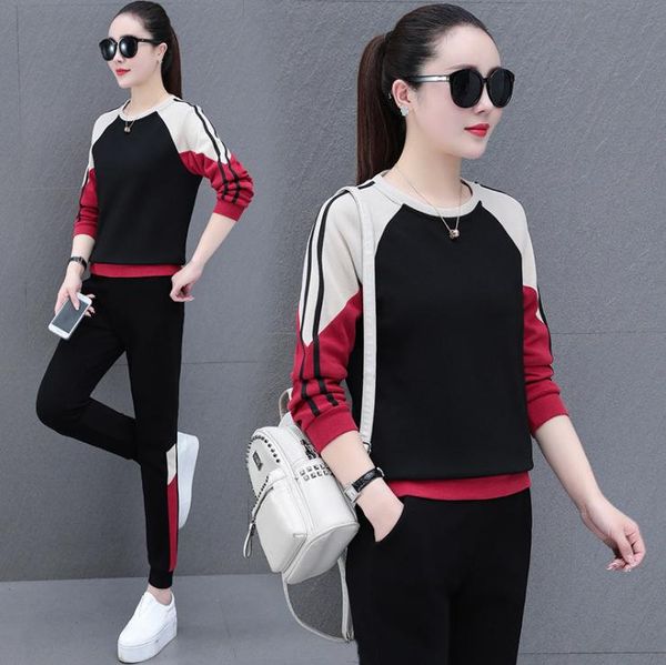 running sets spring awomen tracksuit sports wear cotton loose long sleeve shirt+pant jogging outfits casual athletic set sport suit, Black;blue
running sets spring awomen tracksuit sports wear cotton loose long sleeve shirt+pant jogging outfits casual athletic set sport suit, Black;blue