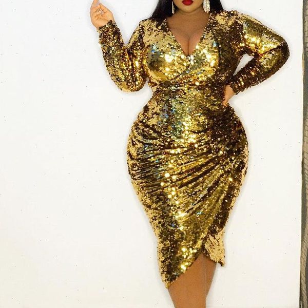 women dresses plus size golden sequins dress v neck long sleeve club party night vestidos cocktai, Black;gray
women dresses plus size golden sequins dress v neck long sleeve club party night vestidos cocktai, Black;gray