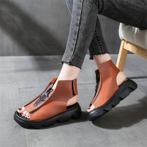 leather women soft sole open toe hollow gladiator front zipper shoe female summer roman thick bottom casual ankle sandals, Black
leather women soft sole open toe hollow gladiator front zipper shoe female summer roman thick bottom casual ankle sandals, Black