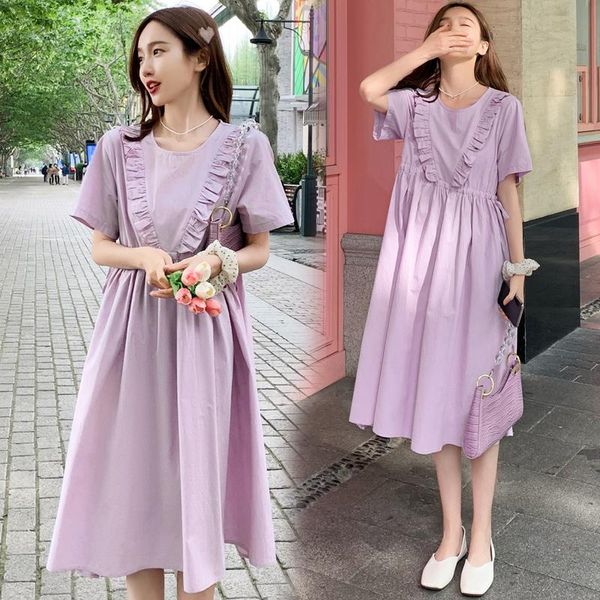 11676# maternity clothes summer cotton short sleeves loose stylish mid-long dress pregnant women pregnancy dresses, White
11676# maternity clothes summer cotton short sleeves loose stylish mid-long dress pregnant women pregnancy dresses, White