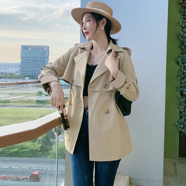 women's trench coats short classic windbreaker waterproof british new high-end english style autumn winter gabadian solid color h05, Tan;black
women's trench coats short classic windbreaker waterproof british new high-end english style autumn winter gabadian solid color h05, Tan;black