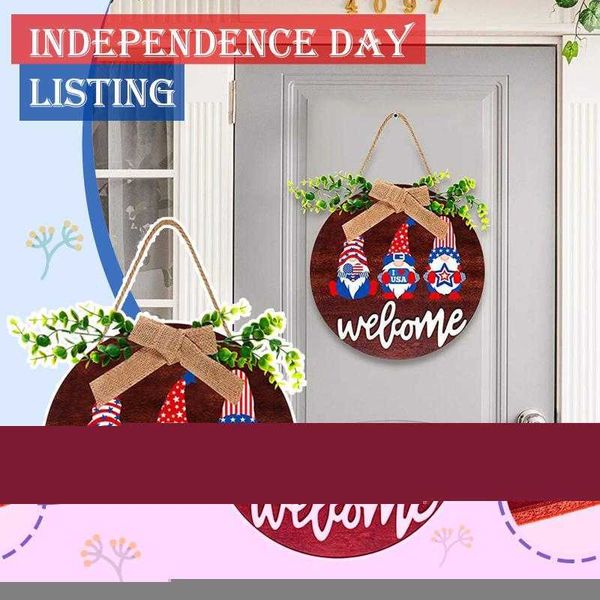 40# welcome wooden sign round independence day decor american flag gnomes pendants decorative board vintage home hanging garden decorations
40# welcome wooden sign round independence day decor american flag gnomes pendants decorative board vintage home hanging garden decorations