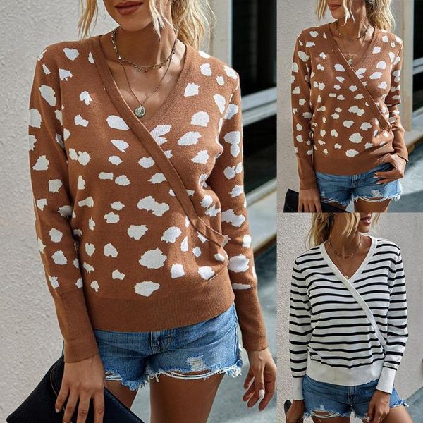 women's sweaters 2021 women casual knitted autumn legant long sleeve blouse stripe wrap front leopard loose pullover sweater, White;black
women's sweaters 2021 women casual knitted autumn legant long sleeve blouse stripe wrap front leopard loose pullover sweater, White;black