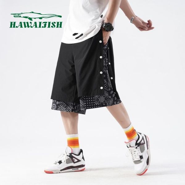 men's shorts buttoned sports 2021 summer thin loose straight-leg pants cashew flower five-point, White;black
men's shorts buttoned sports 2021 summer thin loose straight-leg pants cashew flower five-point, White;black