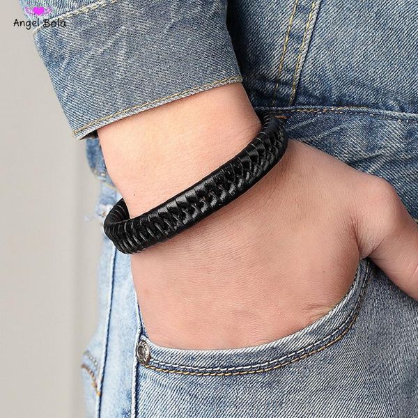 charm bracelets men's leather rope braided bracelet cool boy simple personality jewelry stainless steel buddha accessory gift, Golden;silver
charm bracelets men's leather rope braided bracelet cool boy simple personality jewelry stainless steel buddha accessory gift, Golden;silver