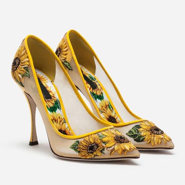 dress shoes luxury design embroider sunflower women high heels pointed toe floral runway female gauze ladies pumps tacones altos 2021, Black
dress shoes luxury design embroider sunflower women high heels pointed toe floral runway female gauze ladies pumps tacones altos 2021, Black