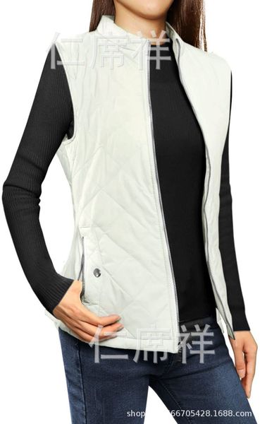 cotton 2021 winter women's solid color pocket sleevels zipper cotton vt, Black;white
cotton 2021 winter women's solid color pocket sleevels zipper cotton vt, Black;white