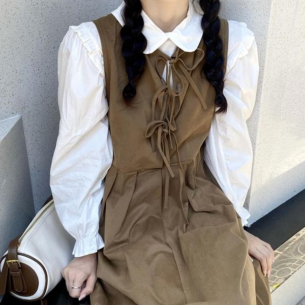 casual dresses women shirt dress 2021 fashing autumn japanese style retro bandage slimming vest slim sleeveless long female, Black;gray
casual dresses women shirt dress 2021 fashing autumn japanese style retro bandage slimming vest slim sleeveless long female, Black;gray