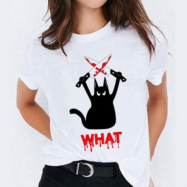 cat kawaii cartoon scary casual womens t shirts halloween print graphic ladies female tee, White
cat kawaii cartoon scary casual womens t shirts halloween print graphic ladies female tee, White