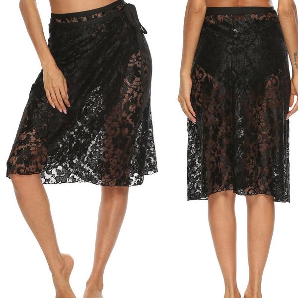 skirts fashion women summer casual solid lace dress bandage skirt beach towel, Black
skirts fashion women summer casual solid lace dress bandage skirt beach towel, Black