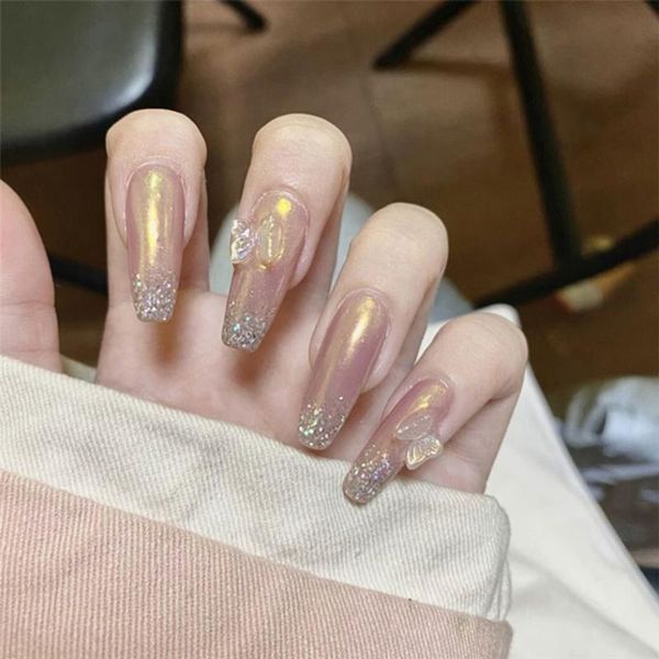 false nails 24pcs/box fashion butterfly heart long ballerina detachable artificial manicure tool fake wearable nail tips, Red;gold
false nails 24pcs/box fashion butterfly heart long ballerina detachable artificial manicure tool fake wearable nail tips, Red;gold