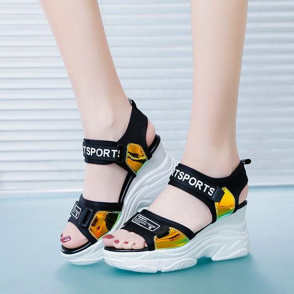 dress shoes vogue summer outdoor wedges sandals for women laser open toe casual woman fashion platform sports sandalias de mujer, Black
dress shoes vogue summer outdoor wedges sandals for women laser open toe casual woman fashion platform sports sandalias de mujer, Black