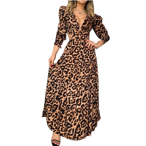 casual dresses womem maxi dress vestidos mujer verano backless leopard print fall women's v-neck temper ament hollowed out, Black;gray
casual dresses womem maxi dress vestidos mujer verano backless leopard print fall women's v-neck temper ament hollowed out, Black;gray