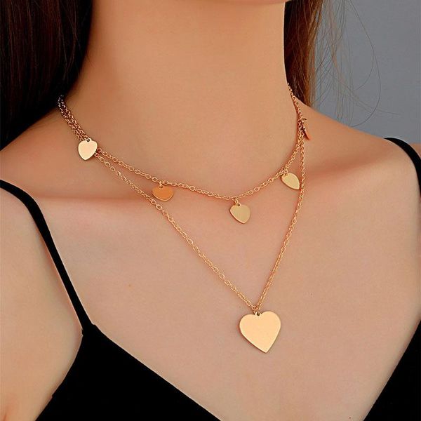 pendant necklaces retro love for women metal multi-layer chains peach heart clavicle chain necklace jewelry gift collares 2021, Silver
pendant necklaces retro love for women metal multi-layer chains peach heart clavicle chain necklace jewelry gift collares 2021, Silver