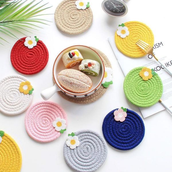 mats & pads flower placemats cup pad cotton rope braided mat coasters table decor heat resistant kitchen insulation
mats & pads flower placemats cup pad cotton rope braided mat coasters table decor heat resistant kitchen insulation