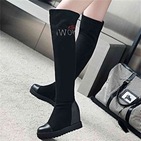 plus size 34 to 42 43 44 45 invisible height increased platform wee over the knee thigh high boots winter warm plush, Black
plus size 34 to 42 43 44 45 invisible height increased platform wee over the knee thigh high boots winter warm plush, Black