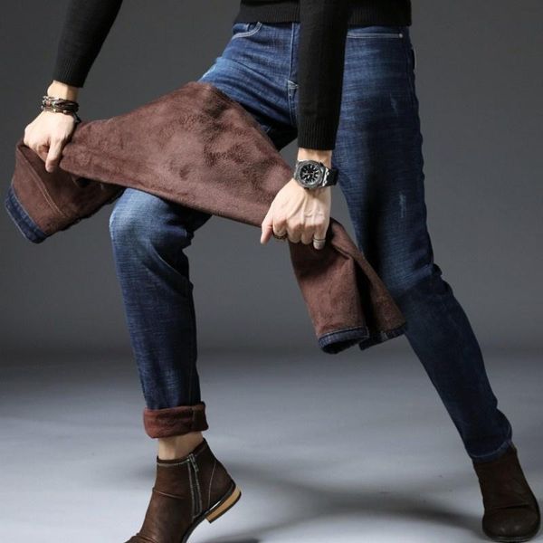 men's jeans high street men straight leg casual slim fit business denim trousers winter thicken stretch zipper blue/black
men's jeans high street men straight leg casual slim fit business denim trousers winter thicken stretch zipper blue/black
