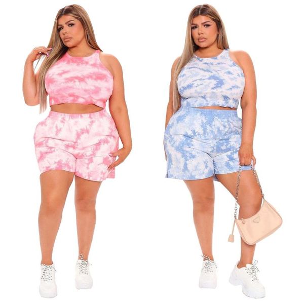plus size women's clothing fashion casual tie dye printing sports style sleeveless vest shorts loose two piece suit tracksuits, Gray
plus size women's clothing fashion casual tie dye printing sports style sleeveless vest shorts loose two piece suit tracksuits, Gray