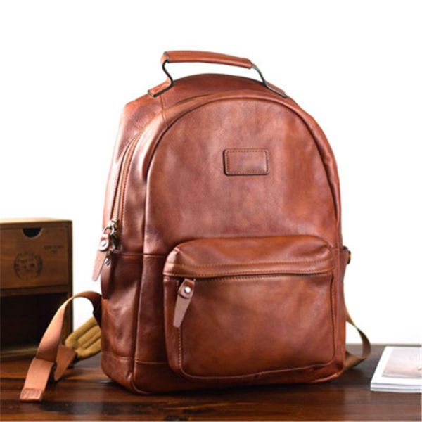 backpack vegetable tanned leather handmade bag large capacity simple retro men's first layer computer
backpack vegetable tanned leather handmade bag large capacity simple retro men's first layer computer