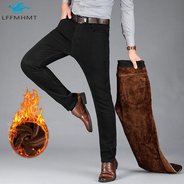 men's jeans mens winter flocking mid waist straight denim pant business casual slim fit thick warm stretchy black trouser 4xaa, Blue
men's jeans mens winter flocking mid waist straight denim pant business casual slim fit thick warm stretchy black trouser 4xaa, Blue