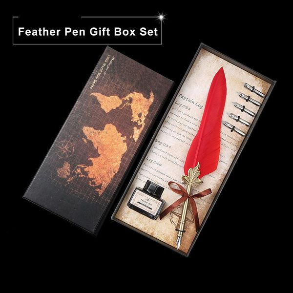 vintage feather pen student writing gift pens creative birthday gifts colorful quill dip fountain set brown box with 5 nibs
vintage feather pen student writing gift pens creative birthday gifts colorful quill dip fountain set brown box with 5 nibs