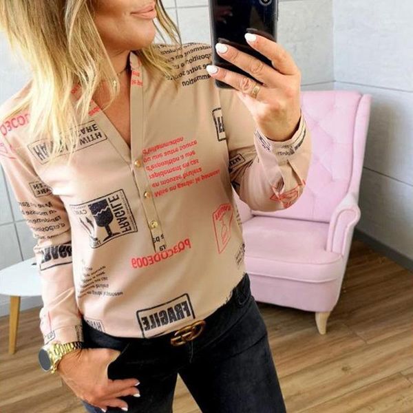 women's blouses & shirts 2021 women fashion v neck long sleeve beach blouse casual letters printed slim fit plus size, White
women's blouses & shirts 2021 women fashion v neck long sleeve beach blouse casual letters printed slim fit plus size, White