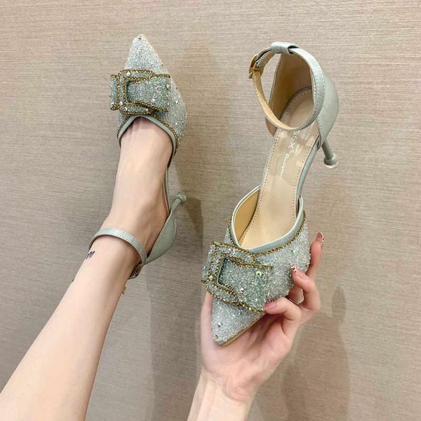 dress shoes 2021 brand sandals women luxury rhinestone heels party fashion pointed toe thin high comfortable, Black
dress shoes 2021 brand sandals women luxury rhinestone heels party fashion pointed toe thin high comfortable, Black
